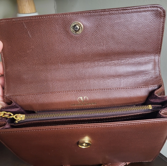 Valentino Garavani Vintage Brown Leather Satchel Bag, Kelly Style - Picture 3 of 16